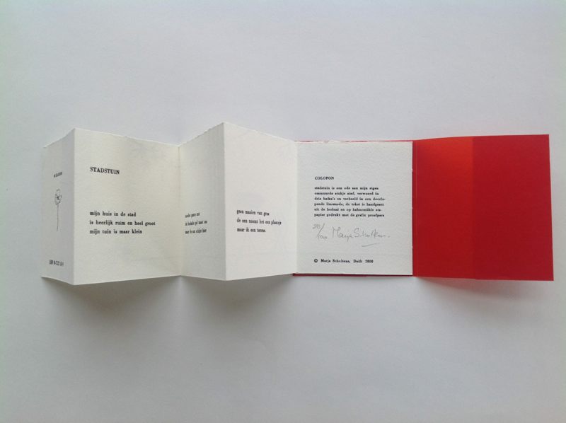 binnenwerk in een harmonicavouw met 6 haikus