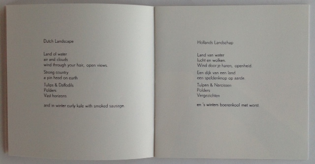 Binnnenwerk met een gedicht over een Hollands Landschap