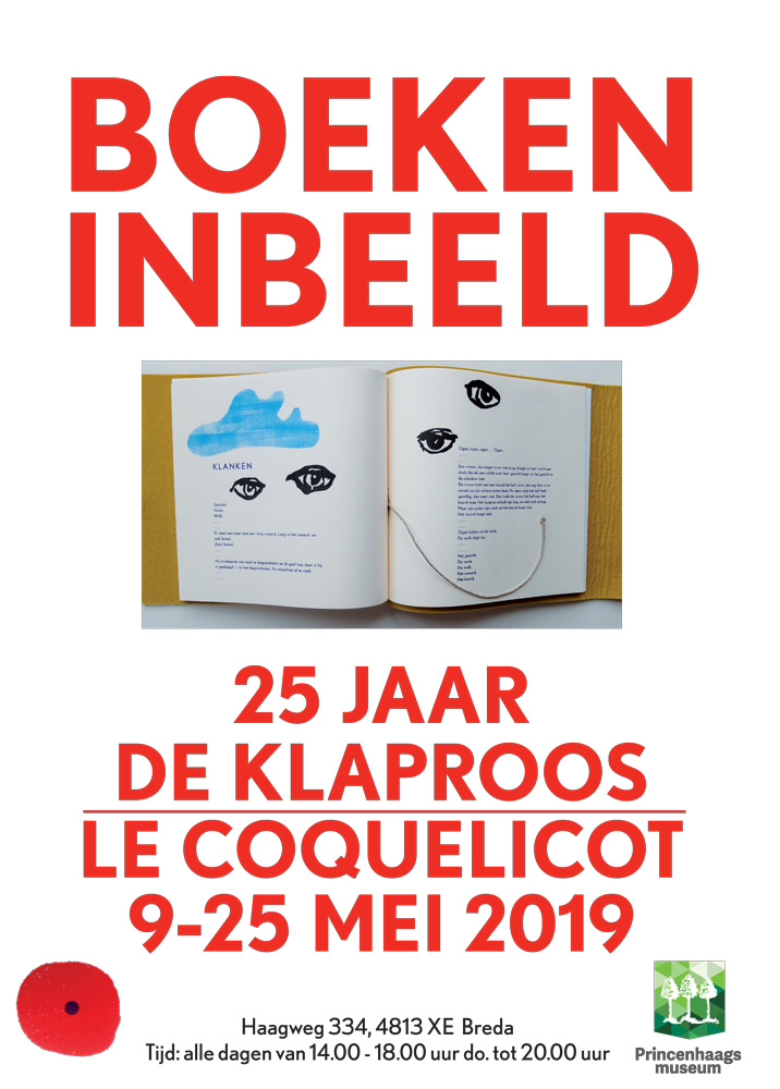 Expositieposter van Boeken in Beeld - 25 jaar De Klaproos